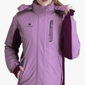 CAMEL CROWN Women’s Mountain Snow Waterproof Ski Jacket Detachable Hood M